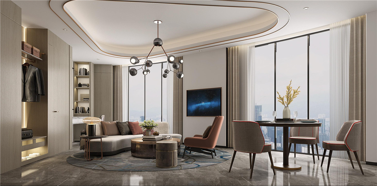 駐馬店錦曼商務酒店裝修設(shè)計案例效果圖