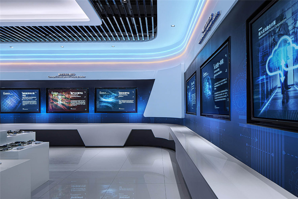 鄭州辦公展廳設(shè)計(jì)-恒智科技公司展廳裝修實(shí)景圖