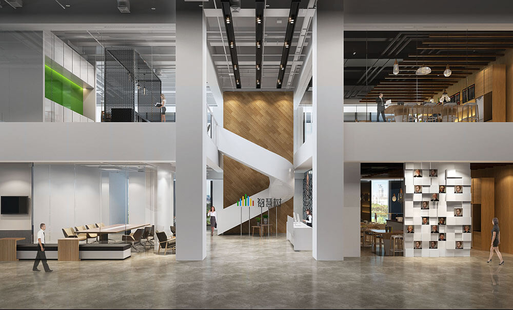 鄭州智慧樹教育集團辦公室裝修公司設計案例