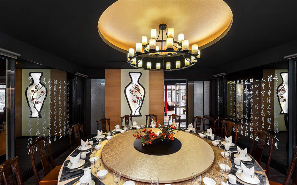 鄭州蔣府宴中餐廳裝修公司設計案例