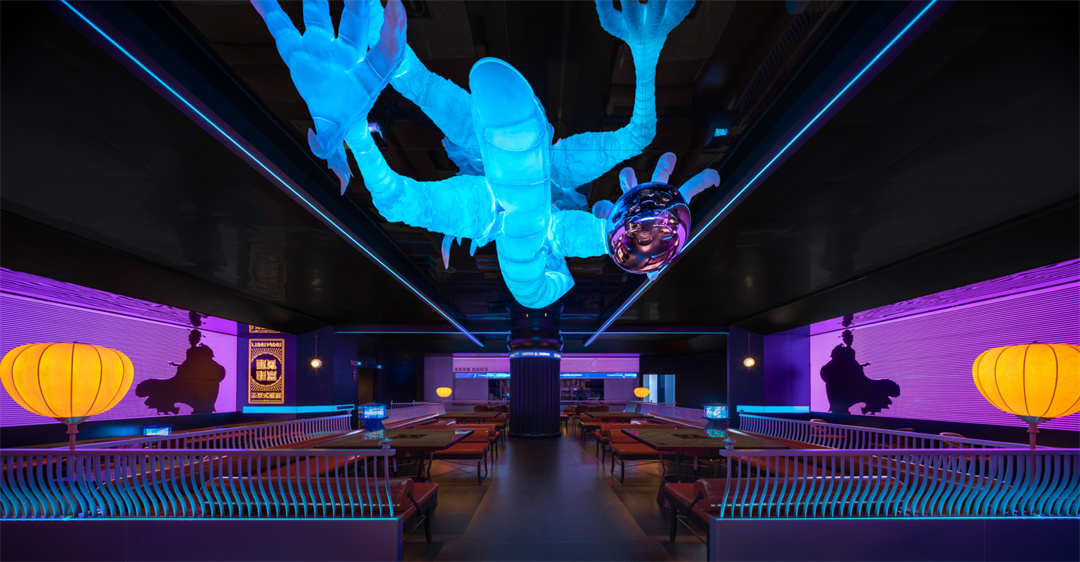 超酷國潮朋克風火鍋串串店裝修設計案例(圖9)