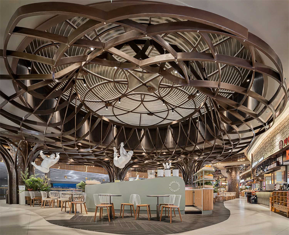 鄭州美食廣場設(shè)計公司食通天美食市集裝修案例(圖12)