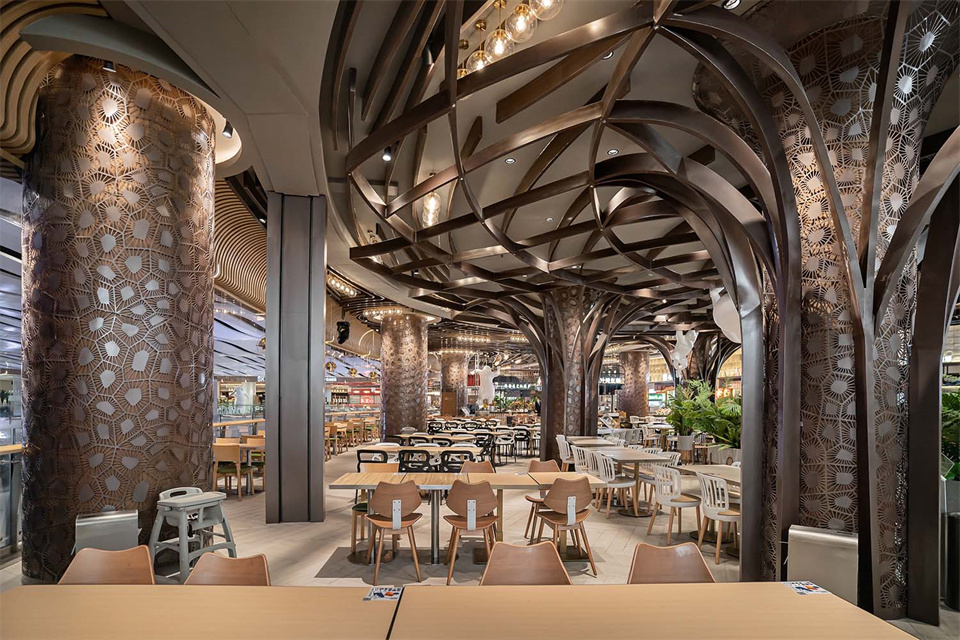 鄭州美食廣場設(shè)計公司食通天美食市集裝修案例(圖14)