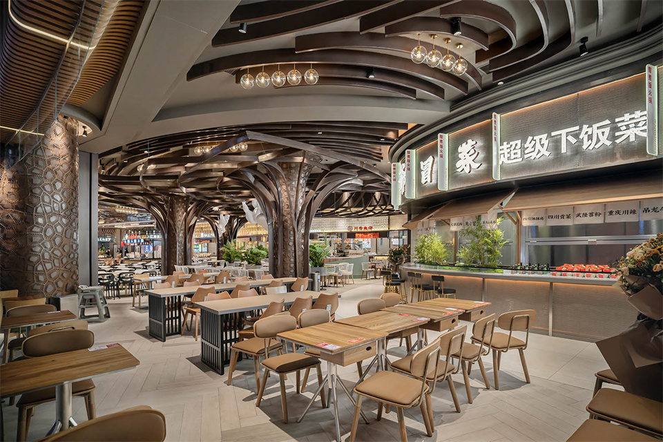 鄭州美食廣場設(shè)計公司食通天美食市集裝修案例(圖21)