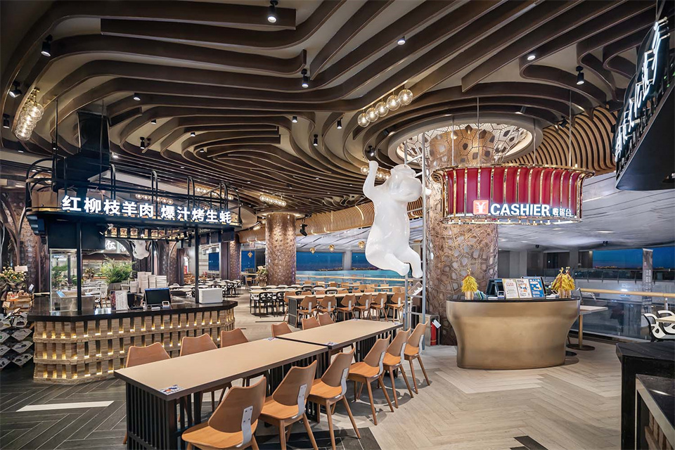 鄭州美食廣場設(shè)計公司食通天美食市集裝修案例(圖20)