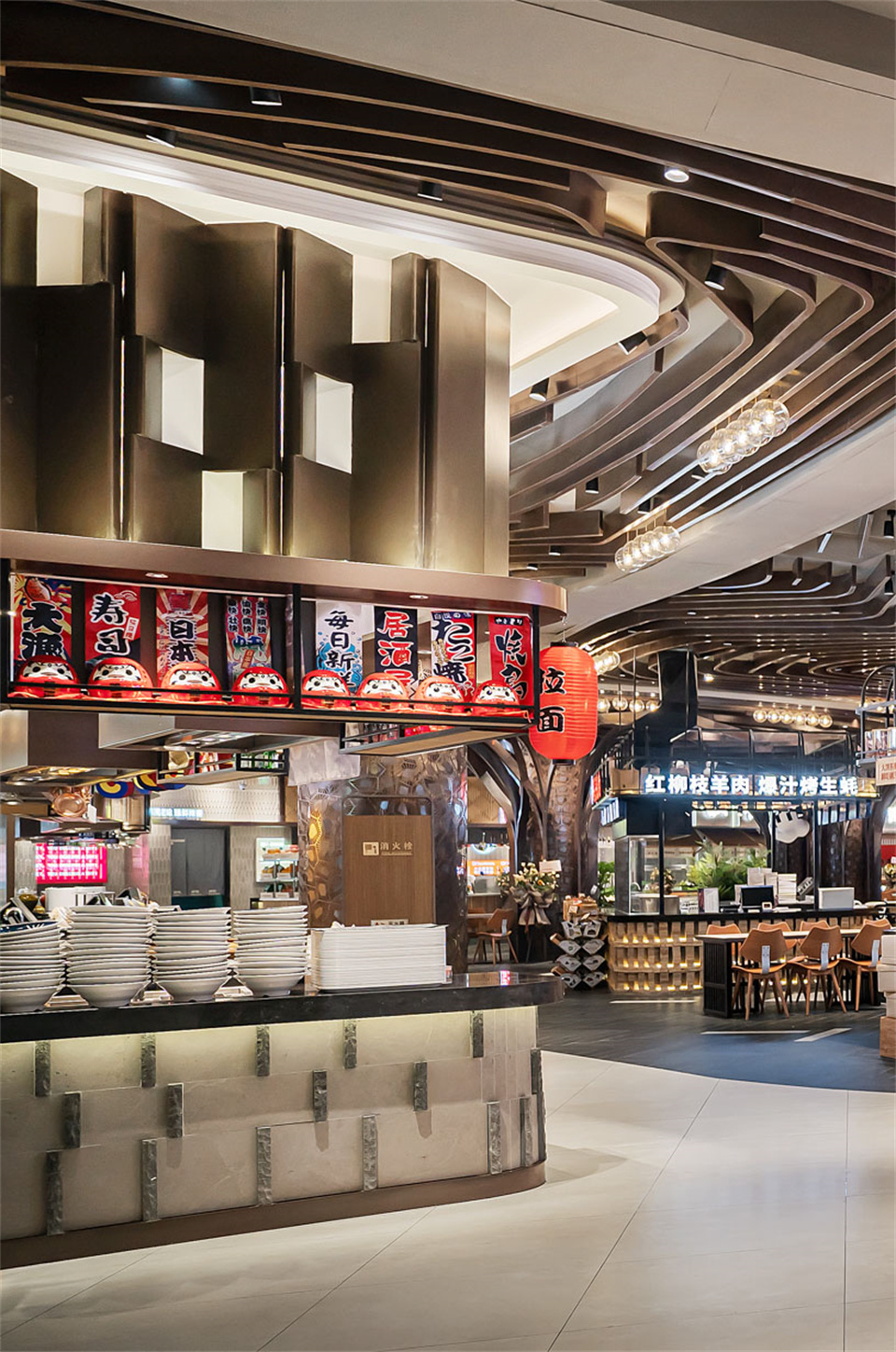 鄭州美食廣場設(shè)計公司食通天美食市集裝修案例(圖25)