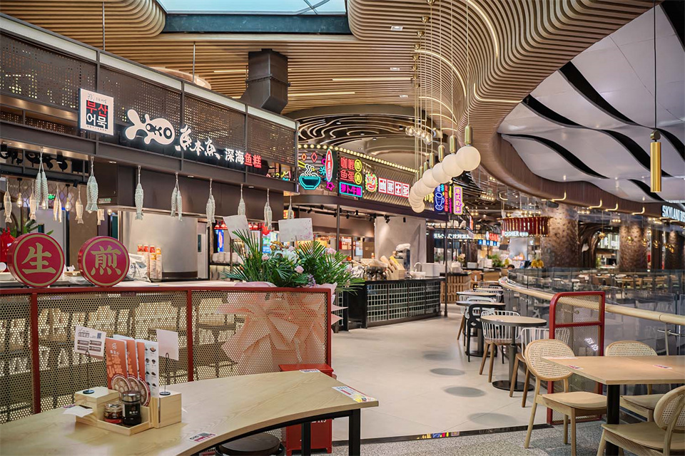鄭州美食廣場設(shè)計公司食通天美食市集裝修案例(圖29)