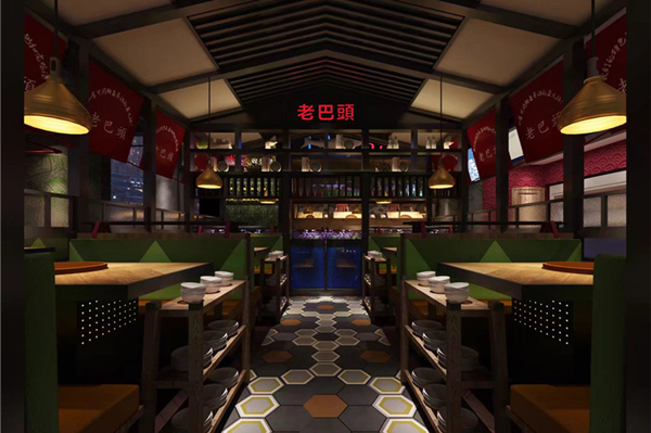 老巴頭粥底魚火鍋裝修設(shè)計